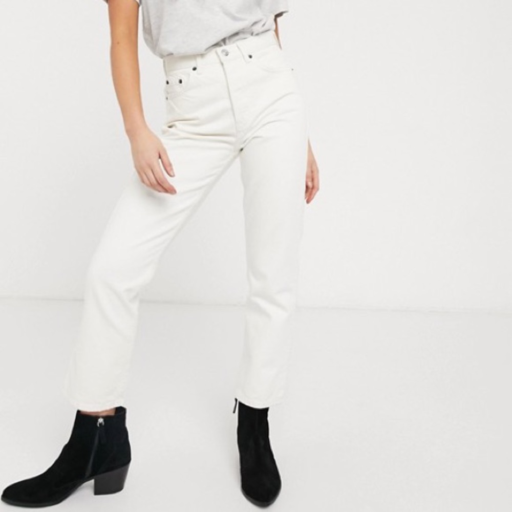 🔥 Topshop Off White Editor Straight Leg Jeans
